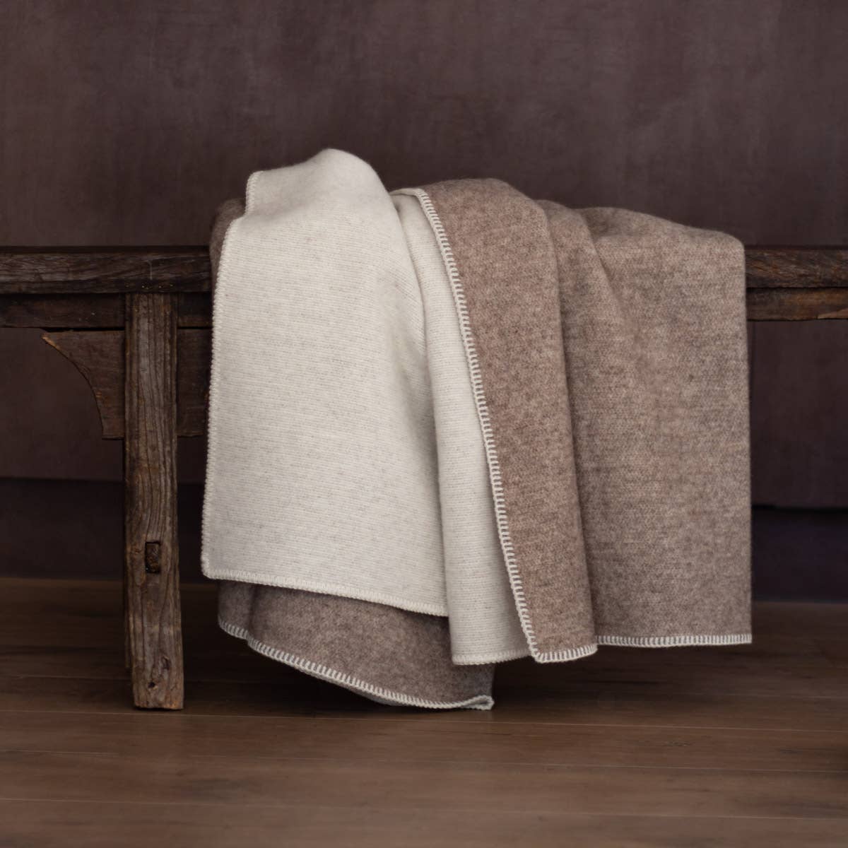 Grand plaid en laine ECO FOSSIL – photo 4