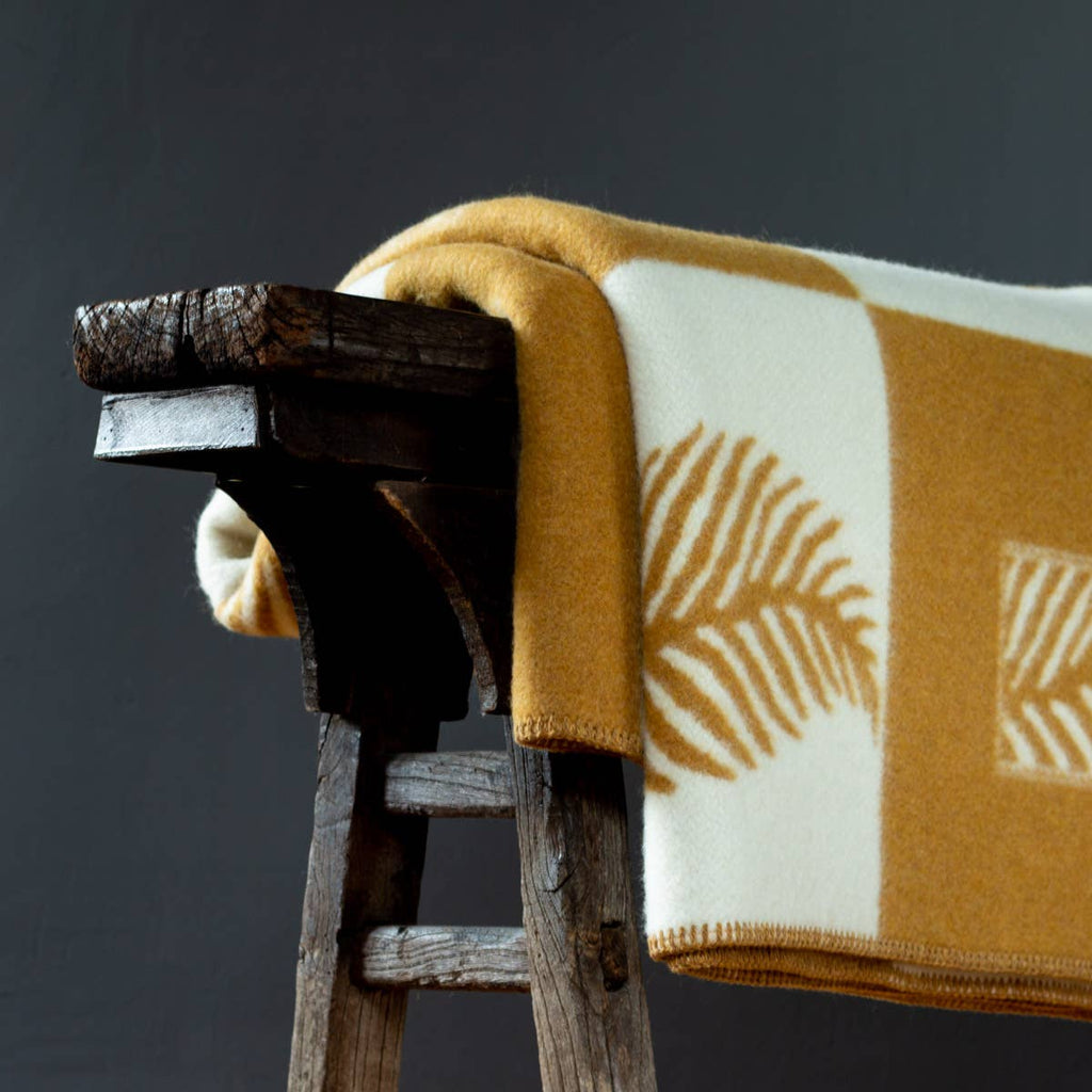 Grand plaid en laine mérinos LEAF – photo 2