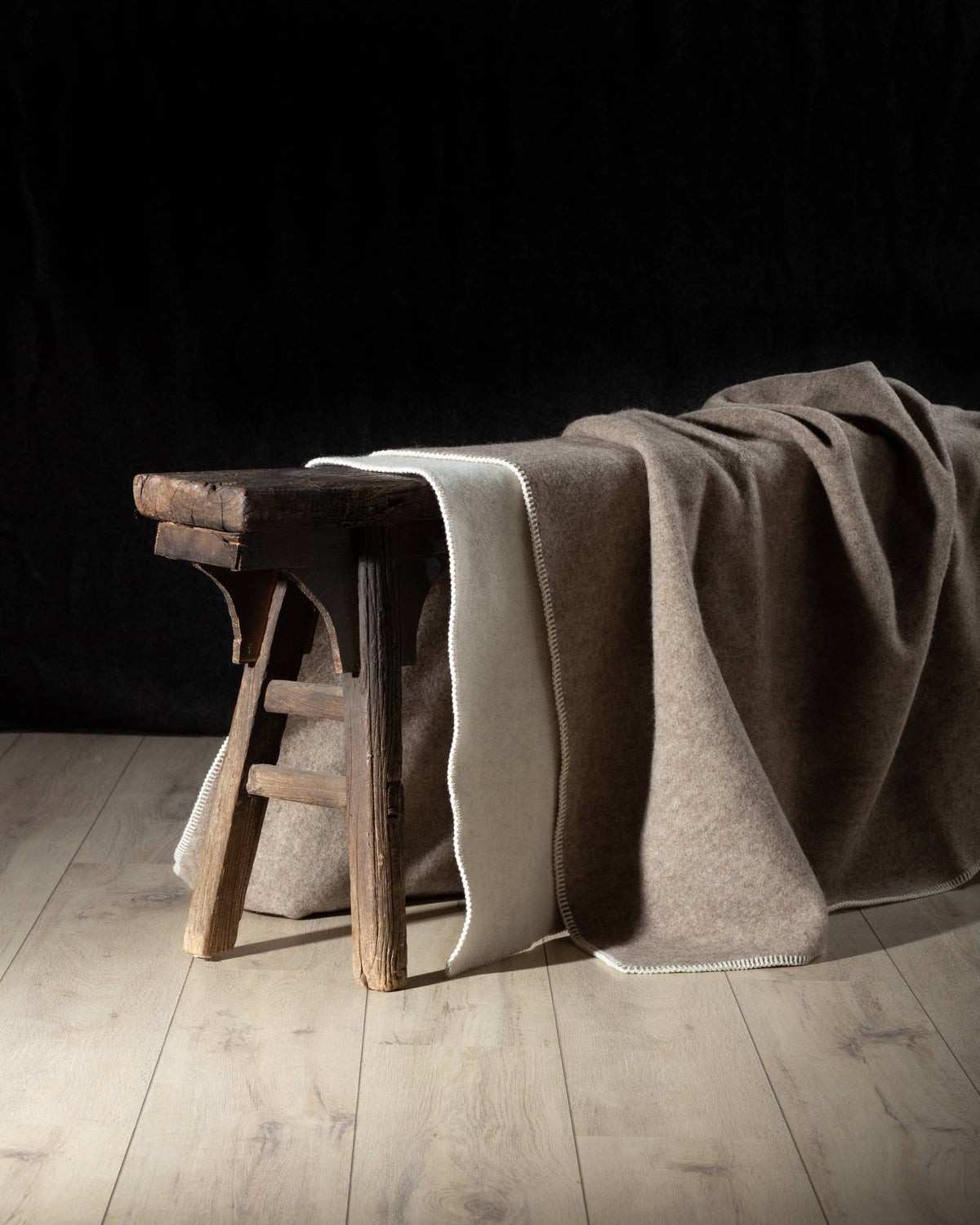 Grand plaid en laine ECO FOSSIL – photo 3