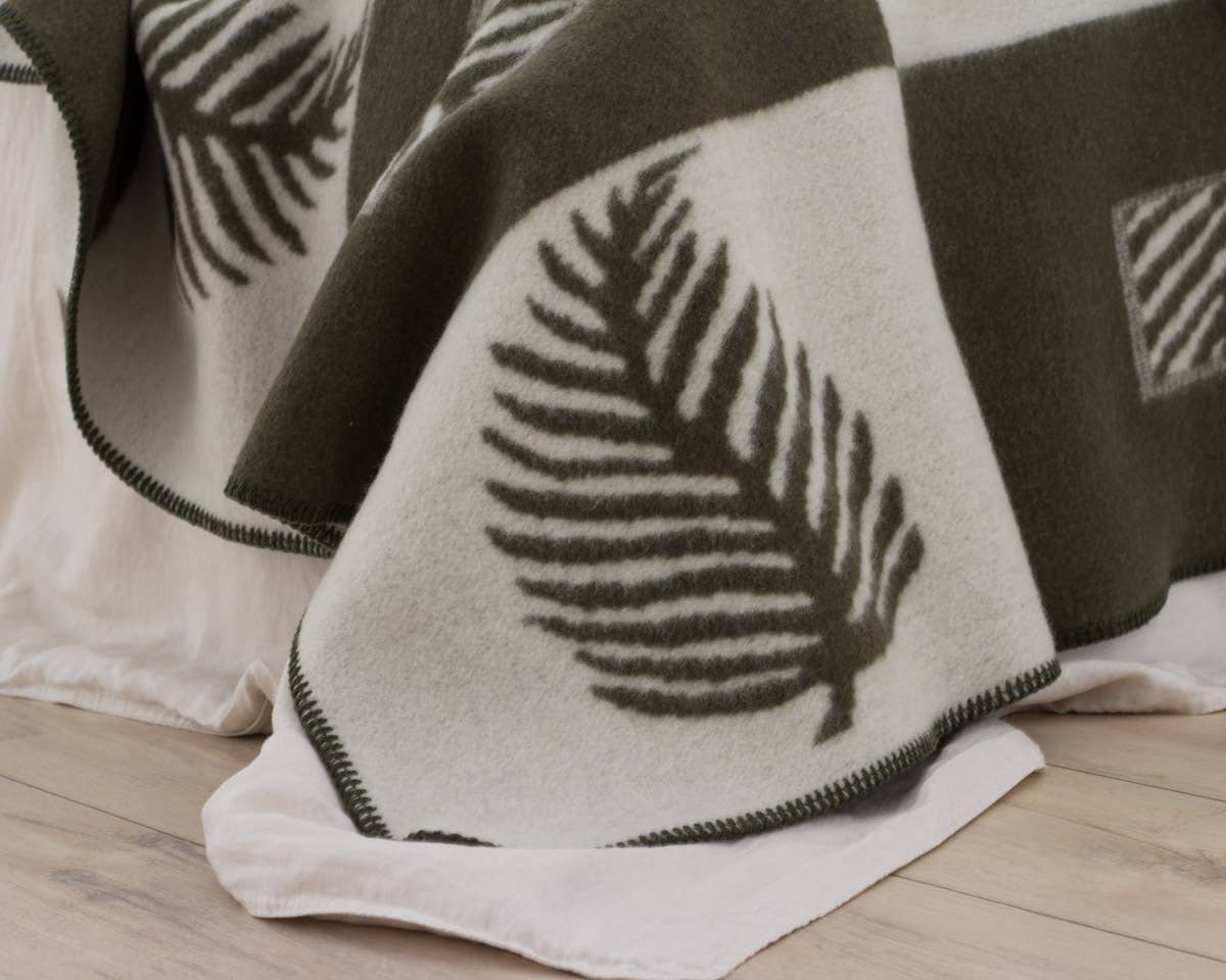Grand plaid en laine mérinos LEAF – photo 7