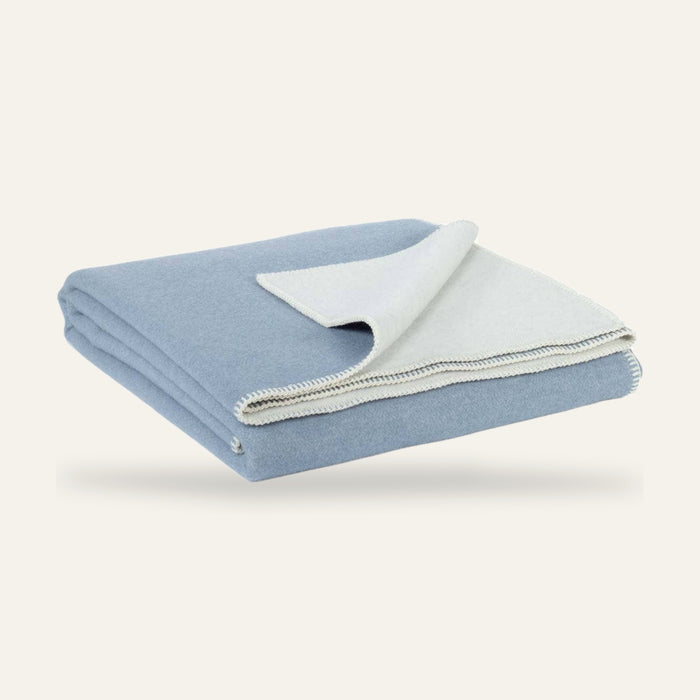Grand plaid en laine BLUE FOG