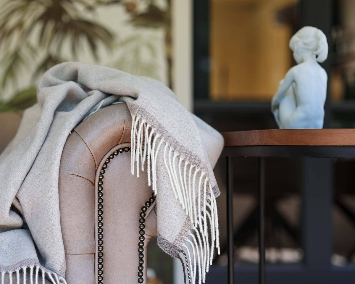 Plaid cachemire et laine mérinos MILANO – Beige