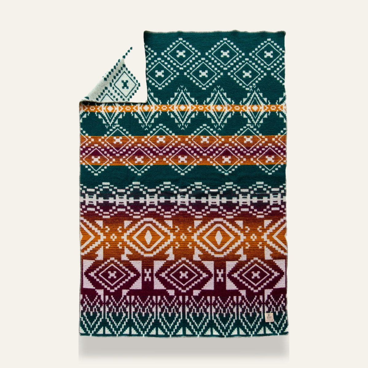 Grand plaid en laine VYR – Vert pin
