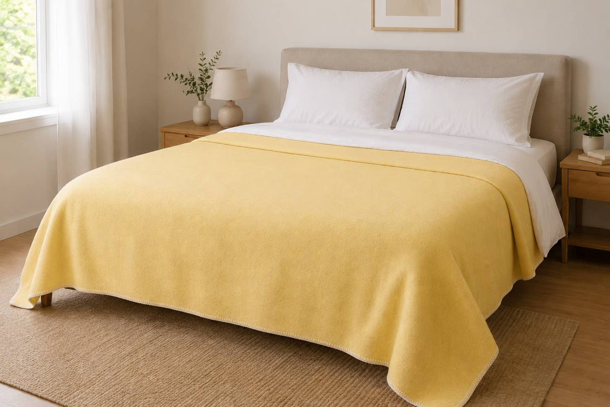 Grand plaid en laine LEMON – photo 4
