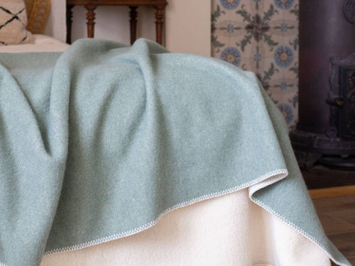Grand plaid en laine COOL MINT – photo 2