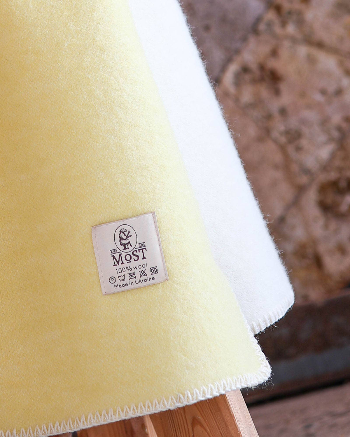 Grand plaid en laine LEMON – photo 3