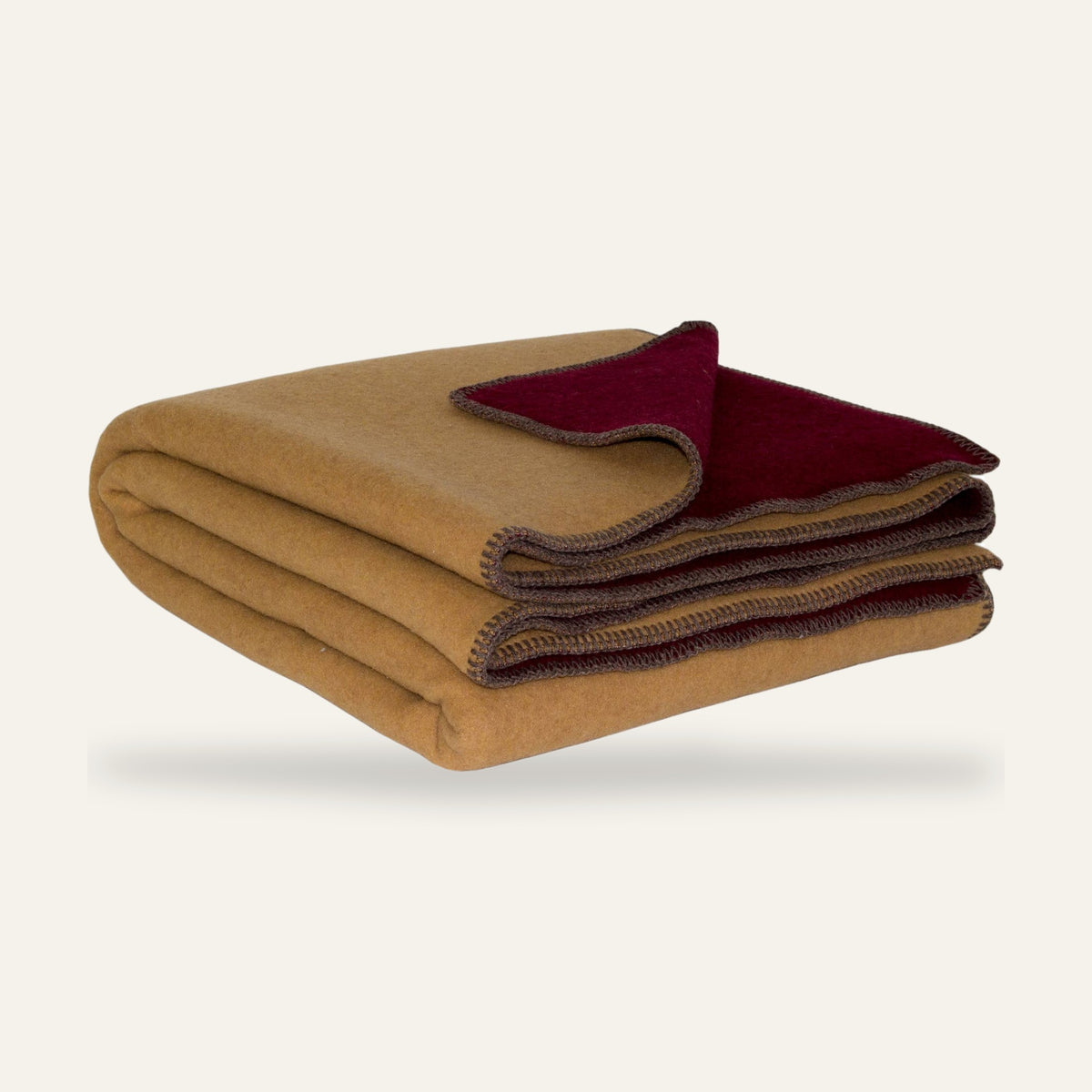 Plaid en laine mérinos WINE & HONEY – Double