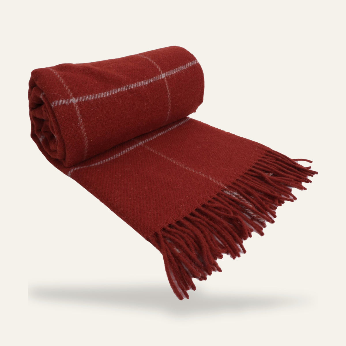 Plaid à carreaux en laine – Rouge
