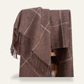 Plaid à carreaux en laine – Marron