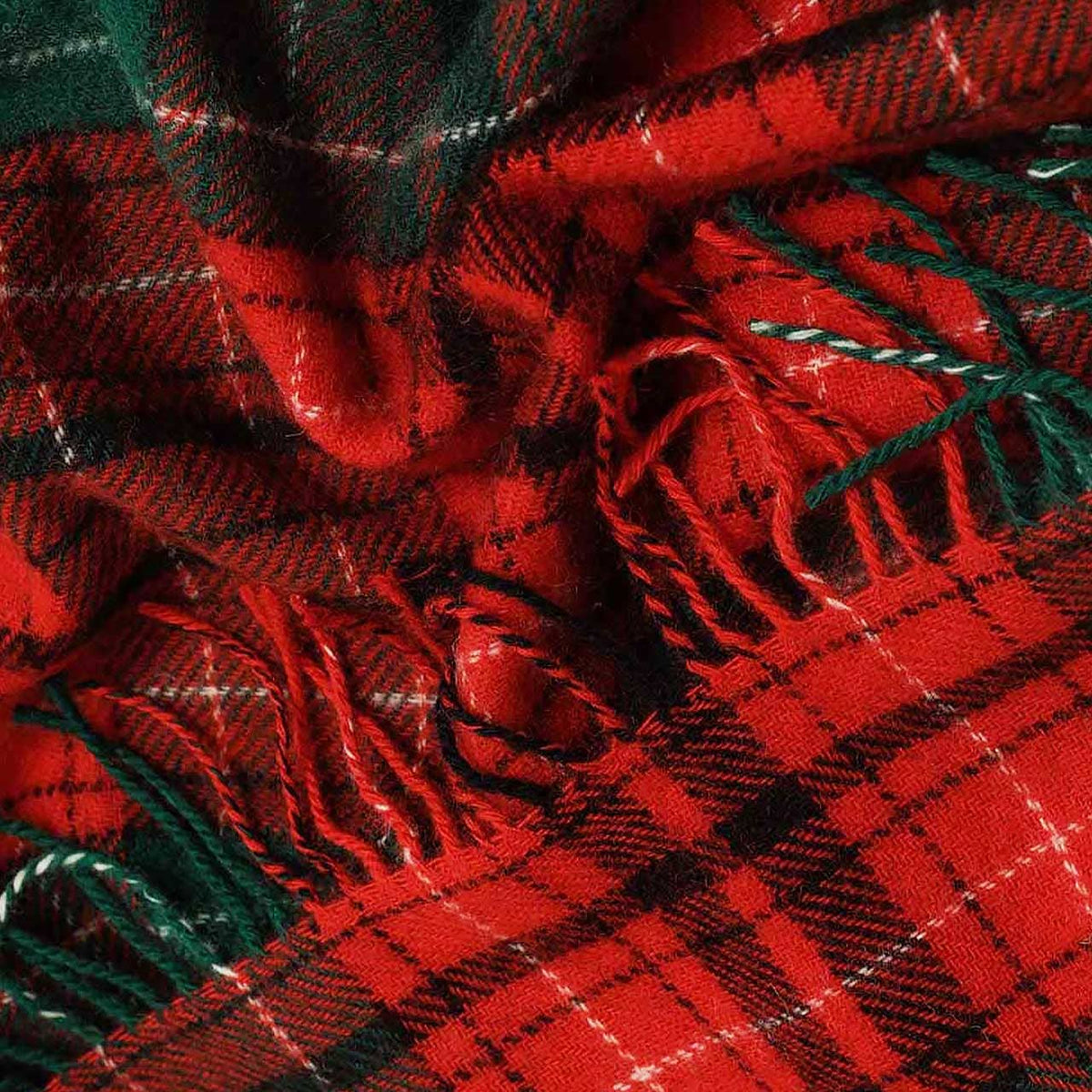 Plaid écossais en laine – Tartan de Noël rouge et vert – photo 4