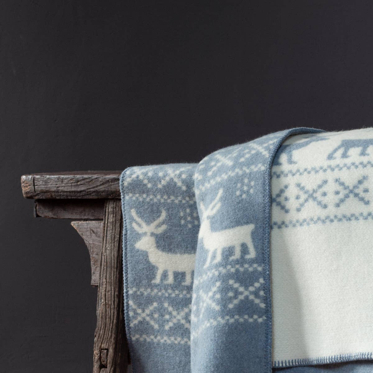 Grand plaid en laine mérinos REINDEER – photo 2