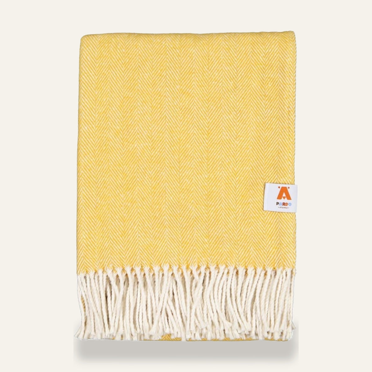 Plaid XXL en coton à chevrons jaune rôti