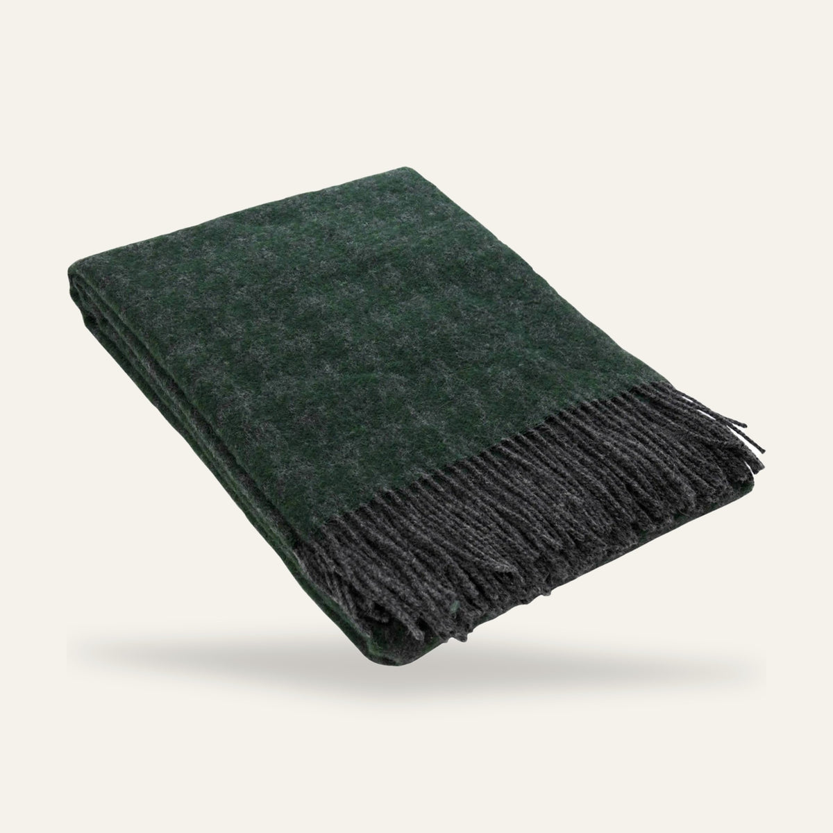 Plaid pied-de-poule en laine d'agneau – Vert