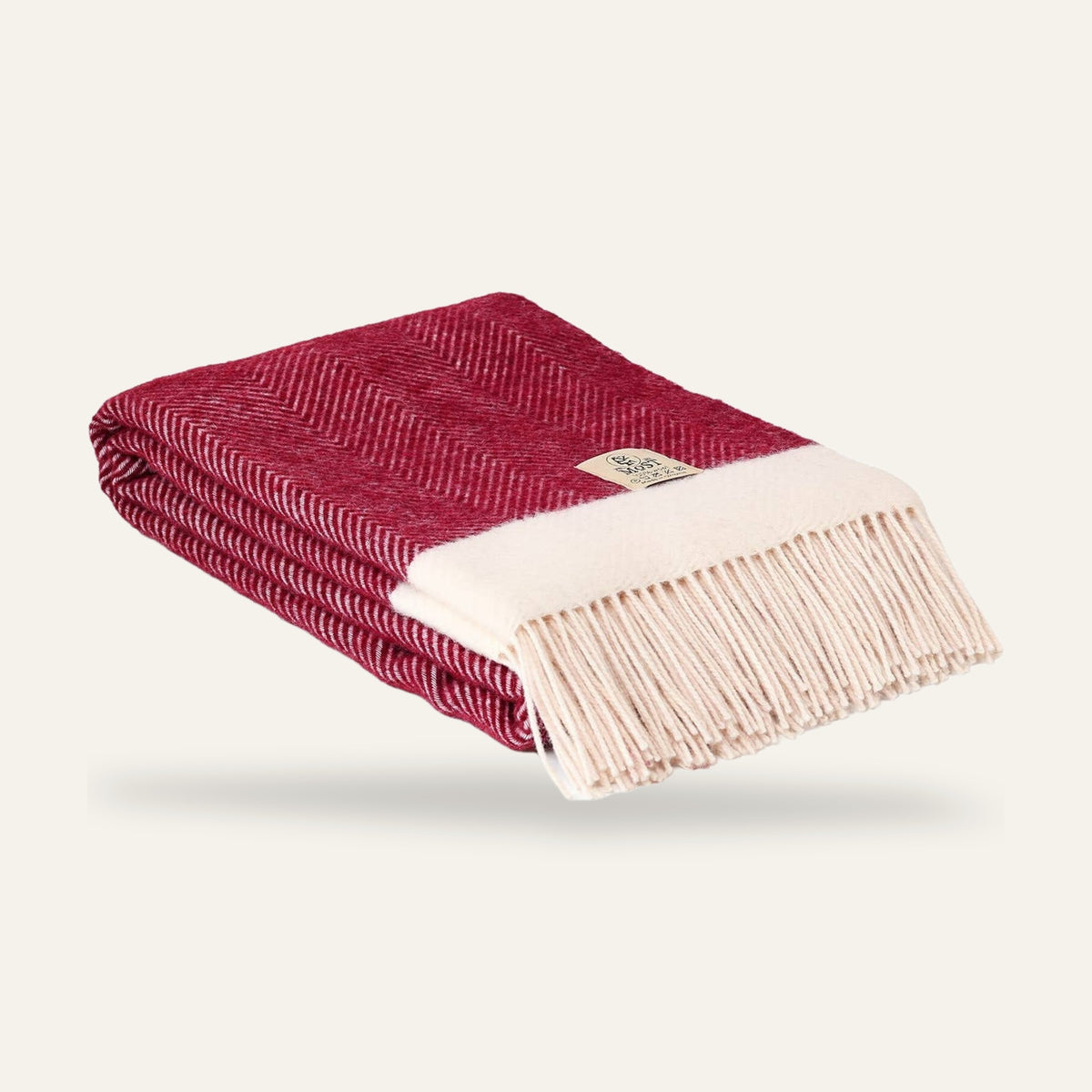 Plaid en laine FLORENCE rouge
