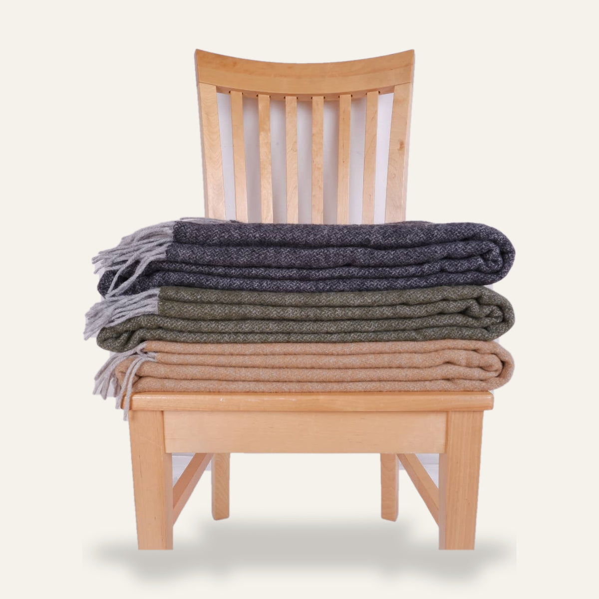 Plaid en laine mérinos bicolore – les trois coloris (photo 5)