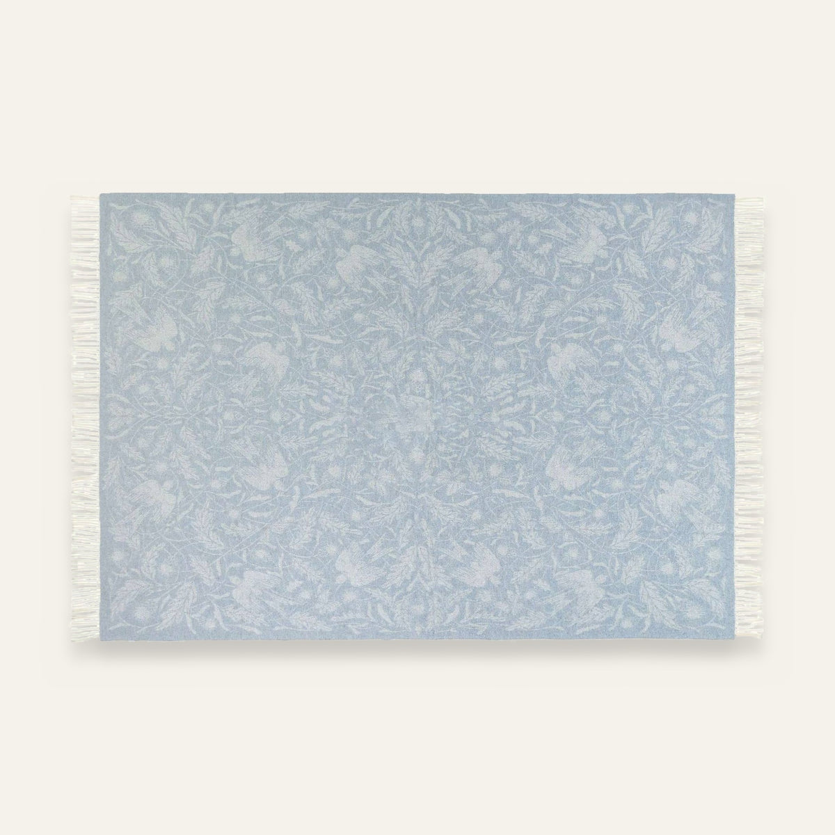 Plaid en laine mérinos motif William Morris – vue à plat (photo 2)